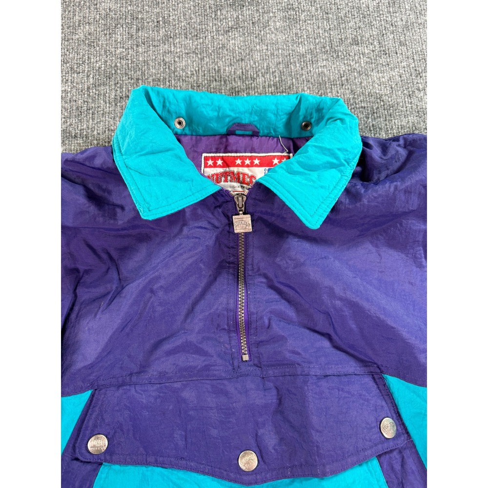 Vintage Nutmeg Charlotte Hornets 1/2 Zip Jacket Mens Large Teal Purple 90s NBA - Picture 4 of 16